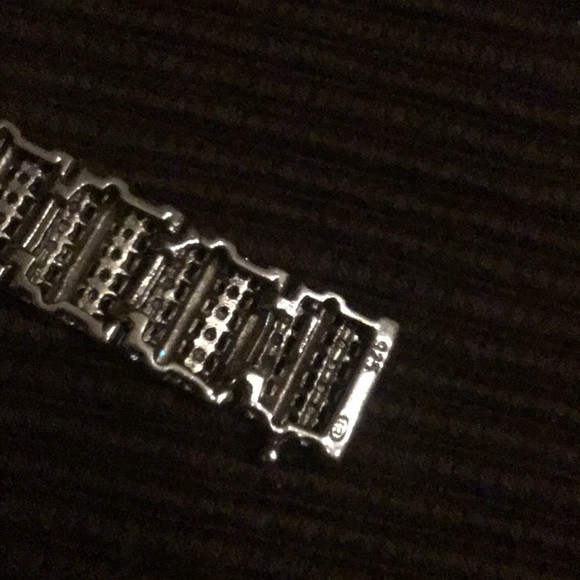 GORGEOUS STERLING SILVER GENUINE DIAMOND π BRACELET! - Picture 3 of 7